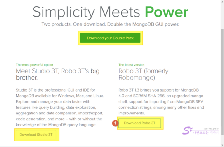 몽고DB의 짝궁 Robo 3T 설치하기